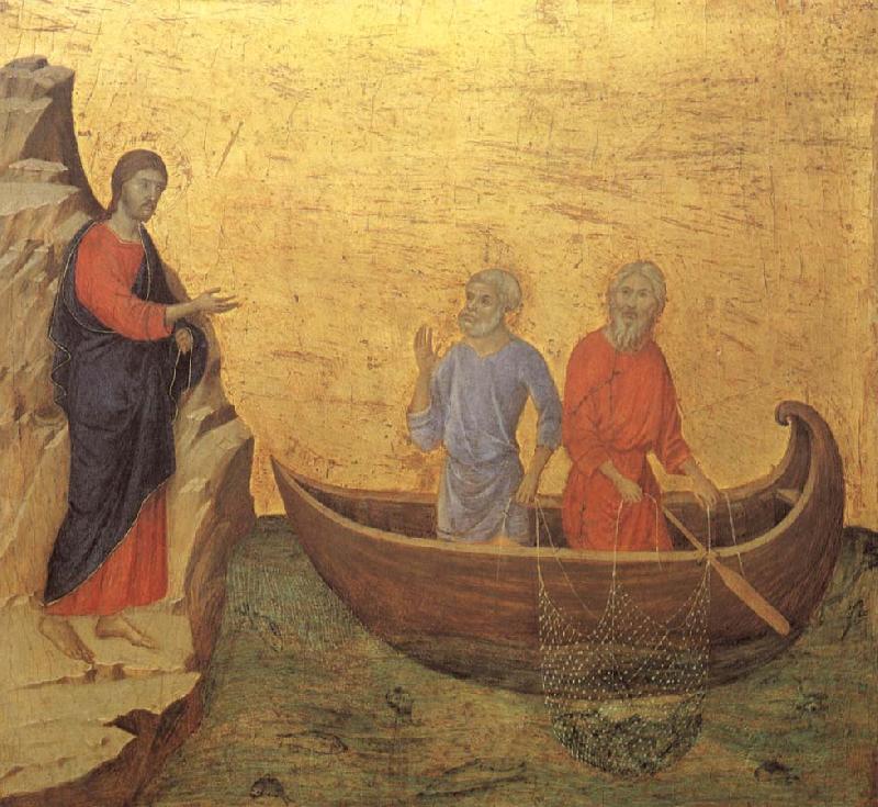 unknow artist Duccio, Jesus call larjungarna Peter and Andreas